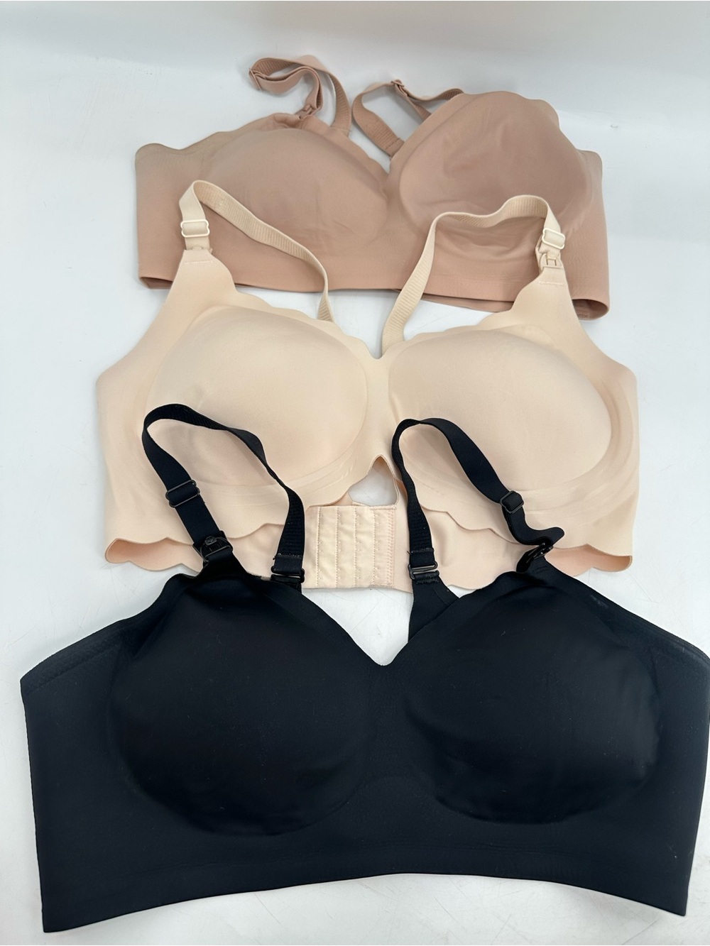 Lot of 3 Momcozy Women's Solid Wireless Seamless Nursing Bra- XL